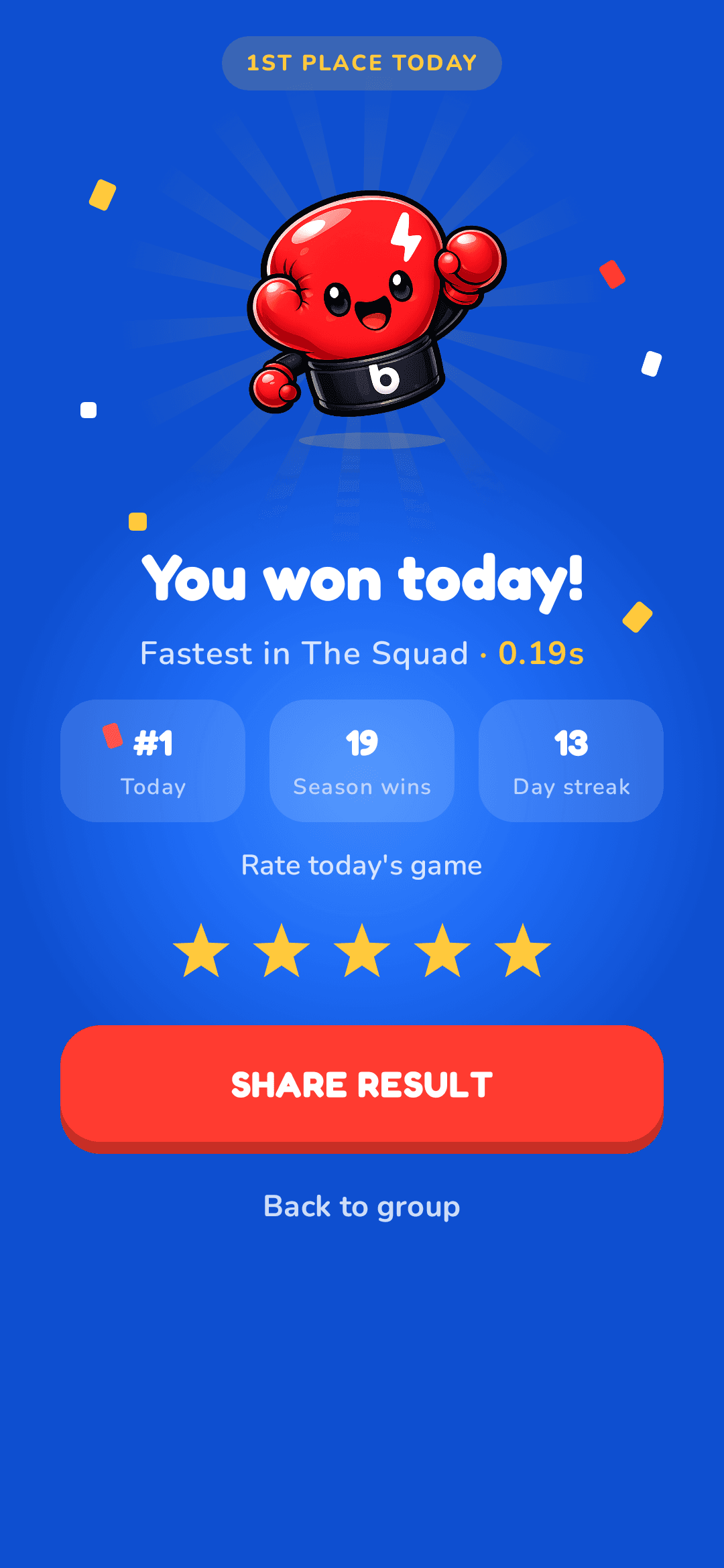 BeatMe score result screen